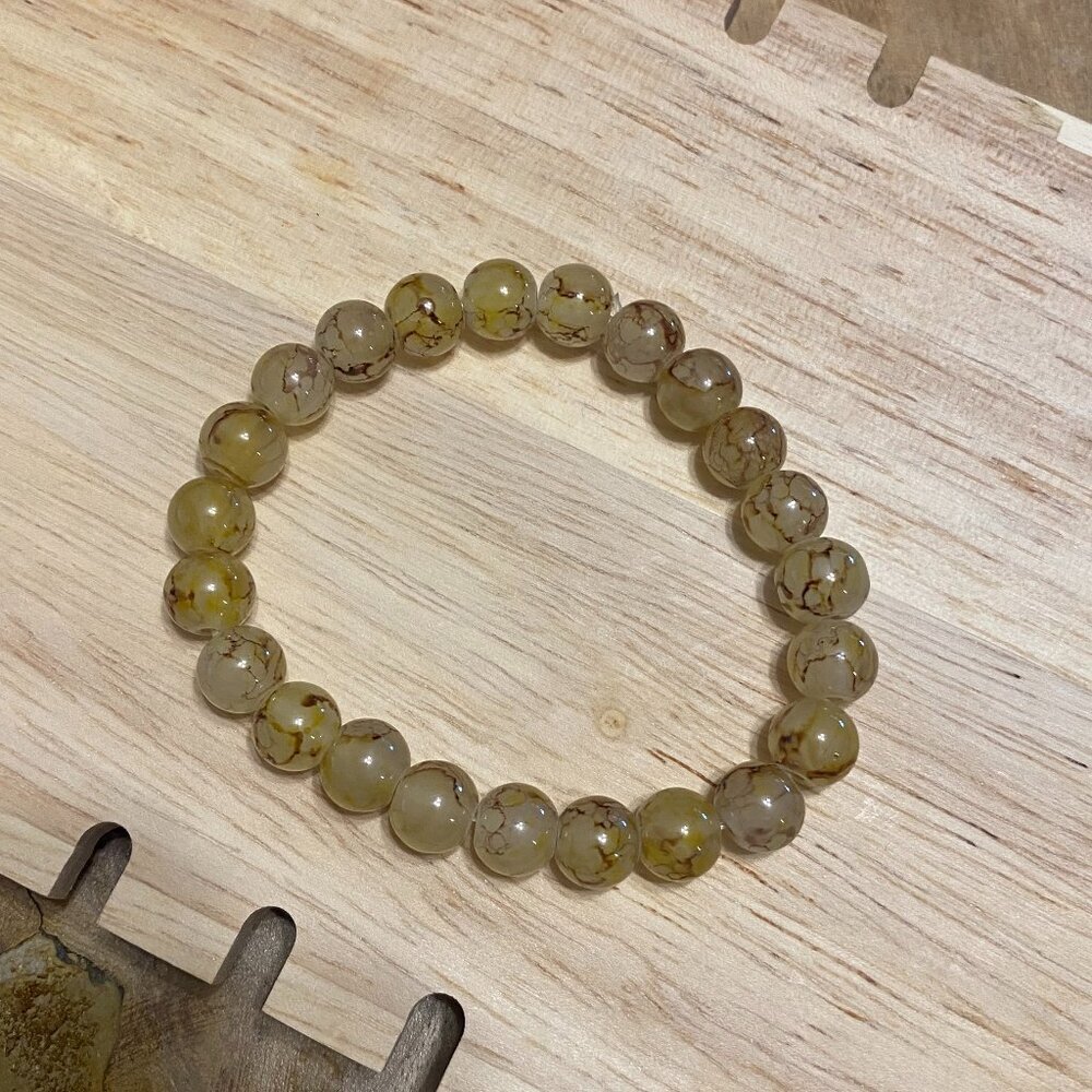 HONEY SWIRL BEADED BRACELETE